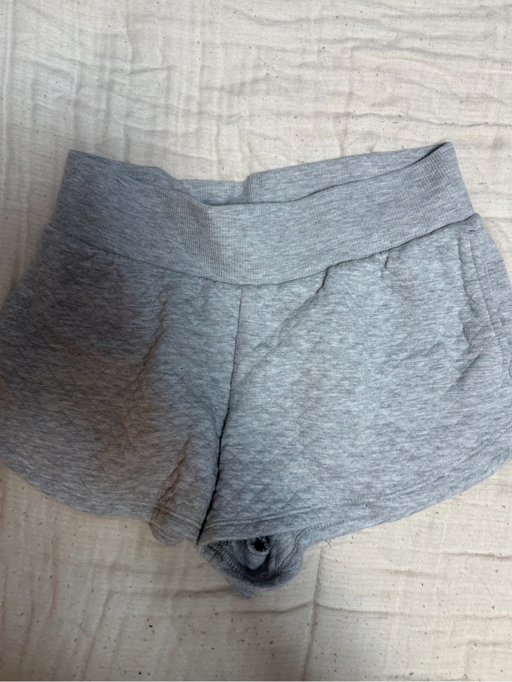 stars above Quilted Light Gray Athletic Lounge Shorts